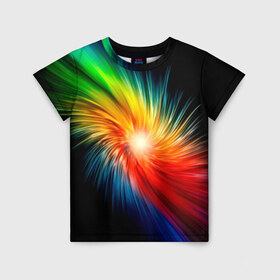 Детская футболка 3D с принтом Звезда радуга в Санкт-Петербурге, 100% гипоаллергенный полиэфир | прямой крой, круглый вырез горловины, длина до линии бедер, чуть спущенное плечо, ткань немного тянется | Тематика изображения на принте: звезда радуга | небо | свет | спектр