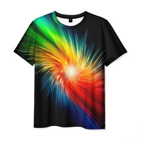Мужская футболка 3D с принтом Звезда радуга в Санкт-Петербурге, 100% полиэфир | прямой крой, круглый вырез горловины, длина до линии бедер | Тематика изображения на принте: звезда радуга | небо | свет | спектр