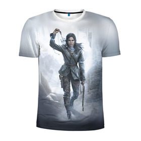 Мужская футболка 3D спортивная с принтом Rise of the Tomb Raider в Санкт-Петербурге, 100% полиэстер с улучшенными характеристиками | приталенный силуэт, круглая горловина, широкие плечи, сужается к линии бедра | rise of the tomb raider | tomb raider | райдер | том райдер