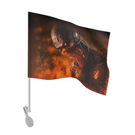 Флаг для автомобиля с принтом Doom imp в Санкт-Петербурге, 100% полиэстер | Размер: 30*21 см | doom | game | гибель | дум | игра | игры | обреченность | шутер