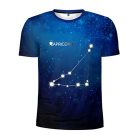 Мужская футболка 3D спортивная с принтом Козерог в Санкт-Петербурге, 100% полиэстер с улучшенными характеристиками | приталенный силуэт, круглая горловина, широкие плечи, сужается к линии бедра | звезда | звезды | знак зодиака | козерог | космос | созвездие