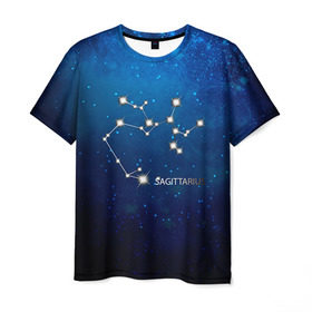 Мужская футболка 3D с принтом Стрелец в Санкт-Петербурге, 100% полиэфир | прямой крой, круглый вырез горловины, длина до линии бедер | звезда | звезды | знак зодиака | космос | созвездие | стрелец