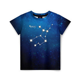 Детская футболка 3D с принтом Дева в Санкт-Петербурге, 100% гипоаллергенный полиэфир | прямой крой, круглый вырез горловины, длина до линии бедер, чуть спущенное плечо, ткань немного тянется | дева | звезда | звезды | знак зодиака | космос | созвездие