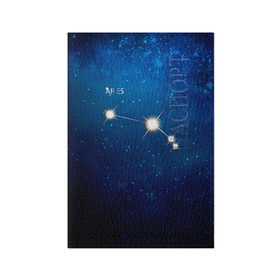 Обложка для паспорта матовая кожа с принтом Овен в Санкт-Петербурге, натуральная матовая кожа | размер 19,3 х 13,7 см; прозрачные пластиковые крепления | звезда | звезды | знак зодиака | космос | овен | созвездие