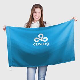 Флаг 3D с принтом Cloud 9 в Санкт-Петербурге, 100% полиэстер | плотность ткани — 95 г/м2, размер — 67 х 109 см. Принт наносится с одной стороны | 9 | c9 | cloud | csgo | team | клауда | ксго | найн