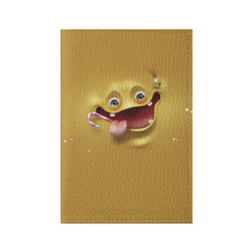 Обложка для паспорта матовая кожа с принтом Пластилиновый смайл в Санкт-Петербурге, натуральная матовая кожа | размер 19,3 х 13,7 см; прозрачные пластиковые крепления | Тематика изображения на принте: мульт | рожица | смайл | улыбка
