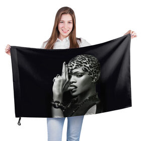 Флаг 3D с принтом Плохая девочка в Санкт-Петербурге, 100% полиэстер | плотность ткани — 95 г/м2, размер — 67 х 109 см. Принт наносится с одной стороны | женщина | монохром