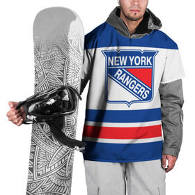 Накидка на куртку 3D с принтом New York Rangers в Санкт-Петербурге, 100% полиэстер |  | Тематика изображения на принте: hockey | new york rangers | nhl | нхл | спорт | хоккей