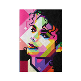 Обложка для паспорта матовая кожа с принтом Майкл Джексон в Санкт-Петербурге, натуральная матовая кожа | размер 19,3 х 13,7 см; прозрачные пластиковые крепления | Тематика изображения на принте: michael jackson | майкл джексон | поп арт | портрет
