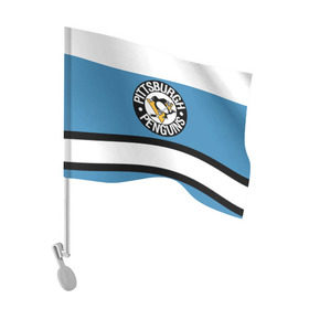 Флаг для автомобиля с принтом Pittsburgh Penguins blue в Санкт-Петербурге, 100% полиэстер | Размер: 30*21 см | hockey | nhl | pittsburgh penguins | нхл | хоккей