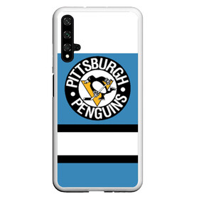 Чехол для Honor 20 с принтом Pittsburgh Penguins blue в Санкт-Петербурге, Силикон | Область печати: задняя сторона чехла, без боковых панелей | hockey | nhl | pittsburgh penguins | нхл | хоккей