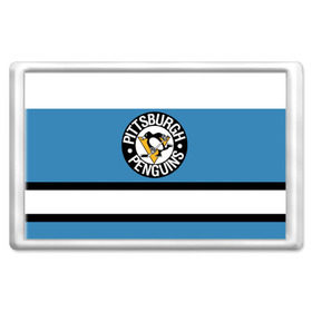 Магнит 45*70 с принтом Pittsburgh Penguins blue в Санкт-Петербурге, Пластик | Размер: 78*52 мм; Размер печати: 70*45 | Тематика изображения на принте: hockey | nhl | pittsburgh penguins | нхл | хоккей