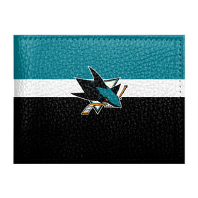 Обложка для студенческого билета с принтом San Jose Sharks в Санкт-Петербурге, натуральная кожа | Размер: 11*8 см; Печать на всей внешней стороне | hockey | nhl | san jose sharks | нхл | спорт | хоккей