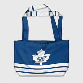 Пляжная сумка 3D с принтом Toronto Maple Leafs в Санкт-Петербурге, 100% полиэстер | застегивается на металлическую кнопку; внутренний карман застегивается на молнию. Стенки укреплены специальным мягким материалом, чтобы защитить содержимое от несильных ударов
 | hockey | nhl | toronto maple leafs | нхл | хоккей