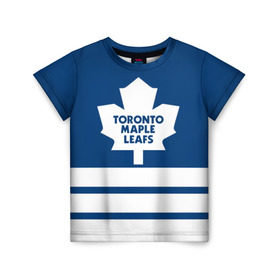 Детская футболка 3D с принтом Toronto Maple Leafs в Санкт-Петербурге, 100% гипоаллергенный полиэфир | прямой крой, круглый вырез горловины, длина до линии бедер, чуть спущенное плечо, ткань немного тянется | hockey | nhl | toronto maple leafs | нхл | хоккей