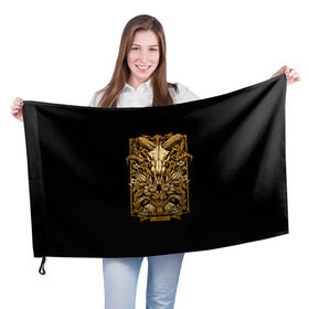 Флаг 3D с принтом Овен в Санкт-Петербурге, 100% полиэстер | плотность ткани — 95 г/м2, размер — 67 х 109 см. Принт наносится с одной стороны | aries | арт | гороскоп | знаки зодиака | овен | череп