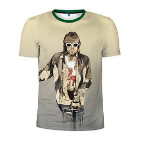 Мужская футболка 3D спортивная с принтом Nirvana в Санкт-Петербурге, 100% полиэстер с улучшенными характеристиками | приталенный силуэт, круглая горловина, широкие плечи, сужается к линии бедра | cobain | curt | nirvana | rock | группа | кобейн | курт | нирвана | рок