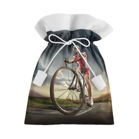 Подарочный 3D мешок с принтом Велогонщик в Санкт-Петербурге, 100% полиэстер | Размер: 29*39 см | extreme | вело | велосипед | шоссейный велосипед | экстрим