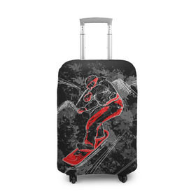 Чехол для чемодана 3D с принтом Сноубордист в Санкт-Петербурге, 86% полиэфир, 14% спандекс | двустороннее нанесение принта, прорези для ручек и колес | extreme | snowboard | сноуборд | сноубордист | экстрим