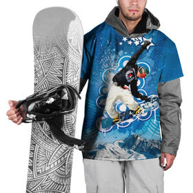 Накидка на куртку 3D с принтом Экстрим в Санкт-Петербурге, 100% полиэстер |  | extreme | snowboard | сноуборд | сноубордист | спорт | экстрим