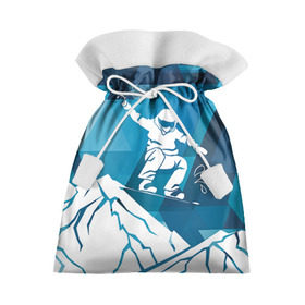Подарочный 3D мешок с принтом Горы и сноубордист в Санкт-Петербурге, 100% полиэстер | Размер: 29*39 см | extreme | snowboard | сноуборд | сноубордист | экстрим