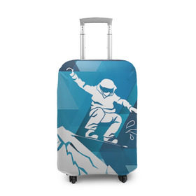 Чехол для чемодана 3D с принтом Горы и сноубордист в Санкт-Петербурге, 86% полиэфир, 14% спандекс | двустороннее нанесение принта, прорези для ручек и колес | extreme | snowboard | сноуборд | сноубордист | экстрим