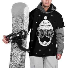 Накидка на куртку 3D с принтом Бородатый сноубордист в Санкт-Петербурге, 100% полиэстер |  | extreme | snowboard | сноуборд | сноубордист | экстрим