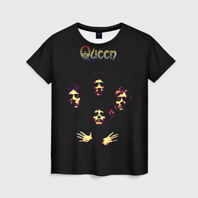Женская футболка 3D с принтом Queen в Санкт-Петербурге, 100% полиэфир ( синтетическое хлопкоподобное полотно) | прямой крой, круглый вырез горловины, длина до линии бедер | Тематика изображения на принте: freddie | heavy | mercury | metal | queen | rock | квин | куин | меркури | меркюри | метал | рок | фредди меркьюри | фреди | хэви