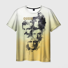 Мужская футболка 3D с принтом Queen группа в Санкт-Петербурге, 100% полиэфир | прямой крой, круглый вырез горловины, длина до линии бедер | freddie | heavy | mercury | metal | queen | rock | квин | куин | меркури | меркюри | метал | рок | фредди меркьюри | фреди | хэви