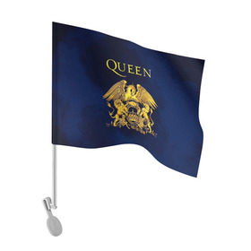 Флаг для автомобиля с принтом Группа Queen в Санкт-Петербурге, 100% полиэстер | Размер: 30*21 см | freddie | heavy | mercury | metal | queen | rock | квин | куин | меркури | меркюри | метал | рок | фредди меркьюри | фреди | хэви