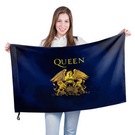 Флаг 3D с принтом Группа Queen в Санкт-Петербурге, 100% полиэстер | плотность ткани — 95 г/м2, размер — 67 х 109 см. Принт наносится с одной стороны | freddie | heavy | mercury | metal | queen | rock | квин | куин | меркури | меркюри | метал | рок | фредди меркьюри | фреди | хэви