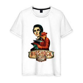 Мужская футболка хлопок с принтом Bioshock Infinite в Санкт-Петербурге, 100% хлопок | прямой крой, круглый вырез горловины, длина до линии бедер, слегка спущенное плечо. | bioshock | bioshock infinite