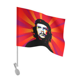 Флаг для автомобиля с принтом Че Гевара в Санкт-Петербурге, 100% полиэстер | Размер: 30*21 см | куба | поп арт | революционер | чегевара