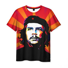 Мужская футболка 3D с принтом Че Гевара в Санкт-Петербурге, 100% полиэфир | прямой крой, круглый вырез горловины, длина до линии бедер | куба | поп арт | революционер | чегевара