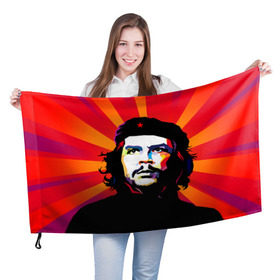 Флаг 3D с принтом Че Гевара в Санкт-Петербурге, 100% полиэстер | плотность ткани — 95 г/м2, размер — 67 х 109 см. Принт наносится с одной стороны | куба | поп арт | революционер | чегевара