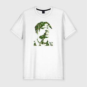 Мужская футболка премиум с принтом 2pac camouflage в Санкт-Петербурге, 92% хлопок, 8% лайкра | приталенный силуэт, круглый вырез ворота, длина до линии бедра, короткий рукав | 