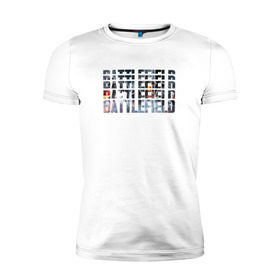Мужская футболка премиум с принтом Battlefield в Санкт-Петербурге, 92% хлопок, 8% лайкра | приталенный силуэт, круглый вырез ворота, длина до линии бедра, короткий рукав | 1 | 2 | 3 | batlefield | батлфилд | баттлфилд