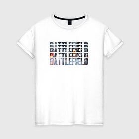 Женская футболка хлопок с принтом Battlefield в Санкт-Петербурге, 100% хлопок | прямой крой, круглый вырез горловины, длина до линии бедер, слегка спущенное плечо | 1 | 2 | 3 | batlefield | батлфилд | баттлфилд