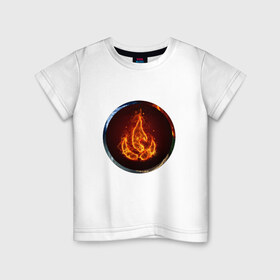 Детская футболка хлопок с принтом Стихия огня в Санкт-Петербурге, 100% хлопок | круглый вырез горловины, полуприлегающий силуэт, длина до линии бедер | знаки | огонь | стихия | яркие