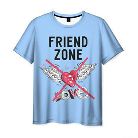 Мужская футболка 3D с принтом Friendzone в Санкт-Петербурге, 100% полиэфир | прямой крой, круглый вырез горловины, длина до линии бедер | 14 февраля | friendzone | valentine | день святого валентина | ненавижу 14 февраля | сердечки | френдзона