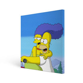 Холст квадратный с принтом Гомер и Мардж в Санкт-Петербурге, 100% ПВХ |  | Тематика изображения на принте: гомер