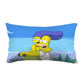 Подушка 3D антистресс с принтом Гомер и Мардж в Санкт-Петербурге, наволочка — 100% полиэстер, наполнитель — вспененный полистирол | состоит из подушки и наволочки на молнии | гомер