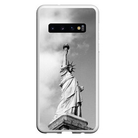 Чехол для Samsung Galaxy S10 с принтом Статуя Свободы в Санкт-Петербурге, Силикон | Область печати: задняя сторона чехла, без боковых панелей | Тематика изображения на принте: америка | нью йорк | статуя свободы | сша | штаты