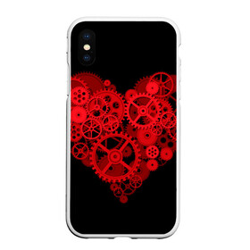 Чехол для iPhone XS Max матовый с принтом Механическое сердце в Санкт-Петербурге, Силикон | Область печати: задняя сторона чехла, без боковых панелей | контраст | любовь | механическое | сердце | шестеренки