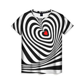 Женская футболка 3D с принтом Метаморфозы в Санкт-Петербурге, 100% полиэфир ( синтетическое хлопкоподобное полотно) | прямой крой, круглый вырез горловины, длина до линии бедер | зебра | любовь | метаморфозы | сердце