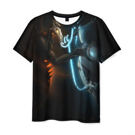 Мужская футболка 3D с принтом Razor and shadow fiend в Санкт-Петербурге, 100% полиэфир | прямой крой, круглый вырез горловины, длина до линии бедер | dota 2 | razor | shadow fiend | дота 2
