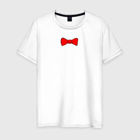 Мужская футболка хлопок с принтом Bow Tie в Санкт-Петербурге, 100% хлопок | прямой крой, круглый вырез горловины, длина до линии бедер, слегка спущенное плечо. | бабочка | бант | галстук
