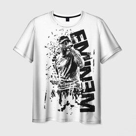 Мужская футболка 3D с принтом Eminem в Санкт-Петербурге, 100% полиэфир | прямой крой, круглый вырез горловины, длина до линии бедер | eminem | еминем | эминем