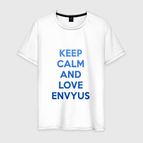 Мужская футболка хлопок с принтом KEEP CALM AND LOVE ENVYUS в Санкт-Петербурге, 100% хлопок | прямой крой, круглый вырез горловины, длина до линии бедер, слегка спущенное плечо. | 