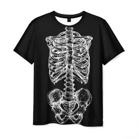 Мужская футболка 3D с принтом Скелет в Санкт-Петербурге, 100% полиэфир | прямой крой, круглый вырез горловины, длина до линии бедер | скелет